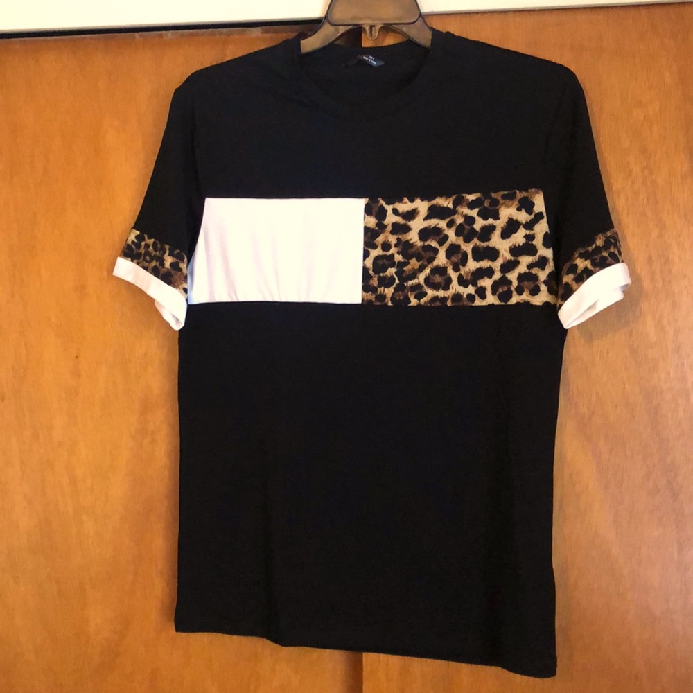 SHEIN Mens Cheetah Block Print Tee